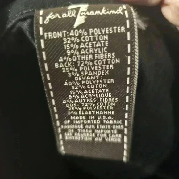 7 for all mankind Gold and Black Metallic Jeans Stretchy Size Estimate 8-10 - Picture 5 of 6